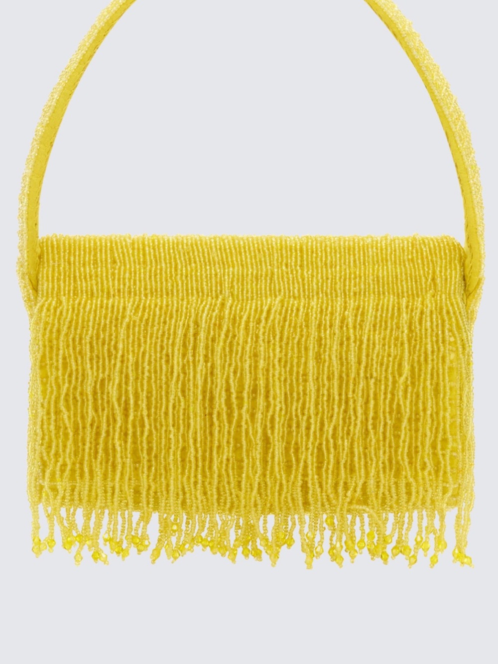Finesse Yellow Beaded Fringe Shoulder Bag